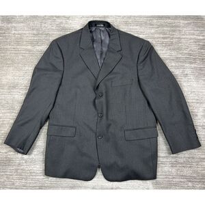 Hunt Club Blazer Mens‎ 44S Gray Pinstripe Wool Cashmere Sportcoat